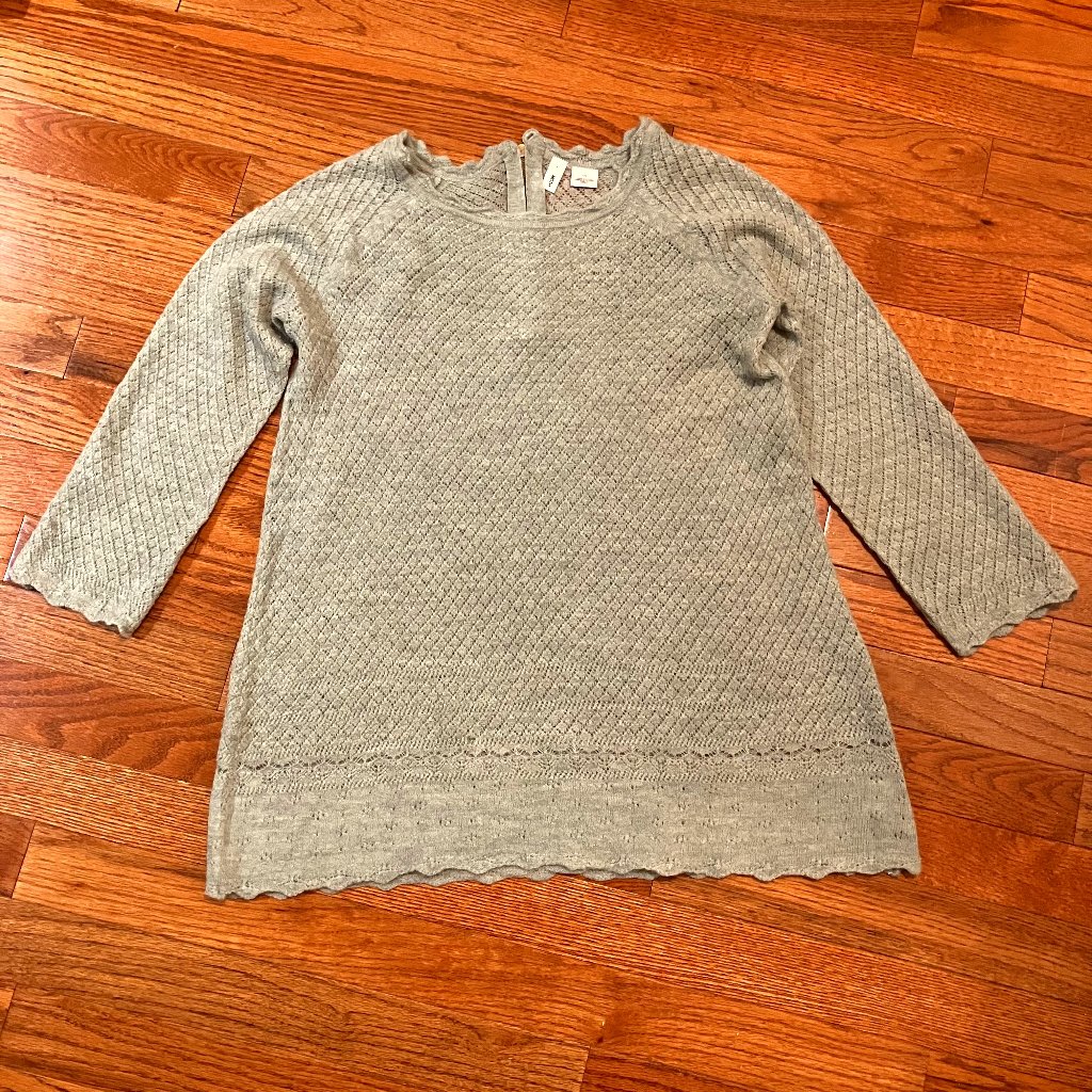Anthropologie Moth Lacey Wool Sweater Moss Green Size L